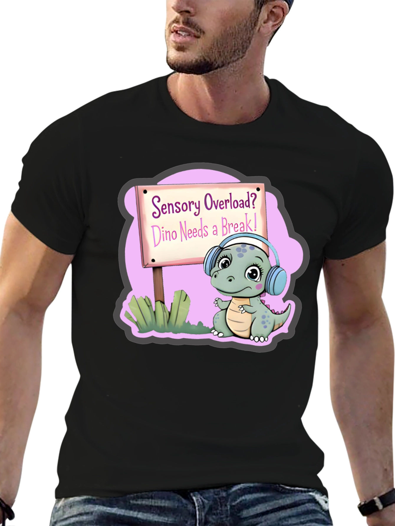 Sensory Overload Dino T-Shirt Autism Awareness Tee