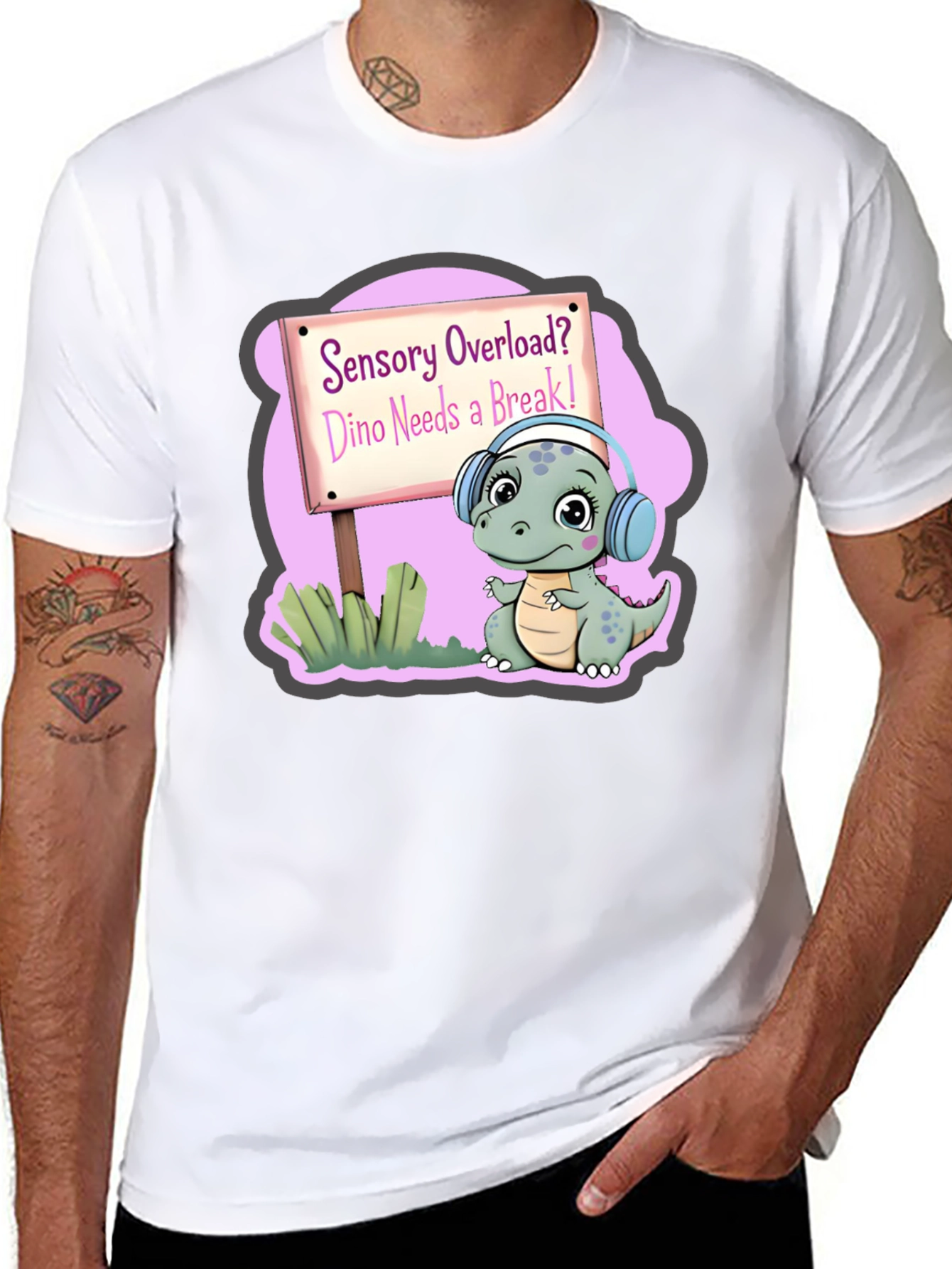 Sensory Overload Dino T-Shirt Autism Awareness Tee