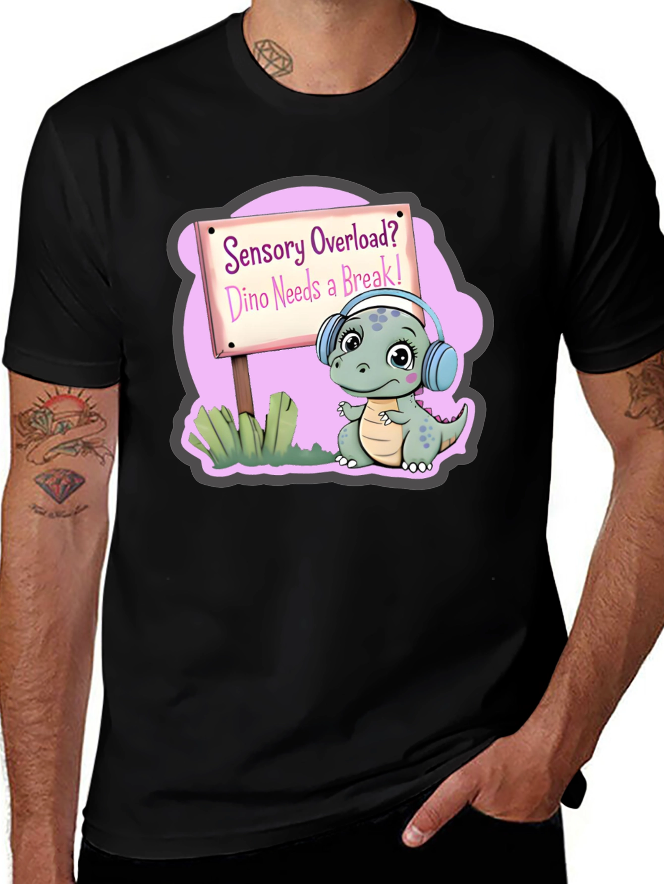 Sensory Overload Dino T-Shirt Autism Awareness Tee