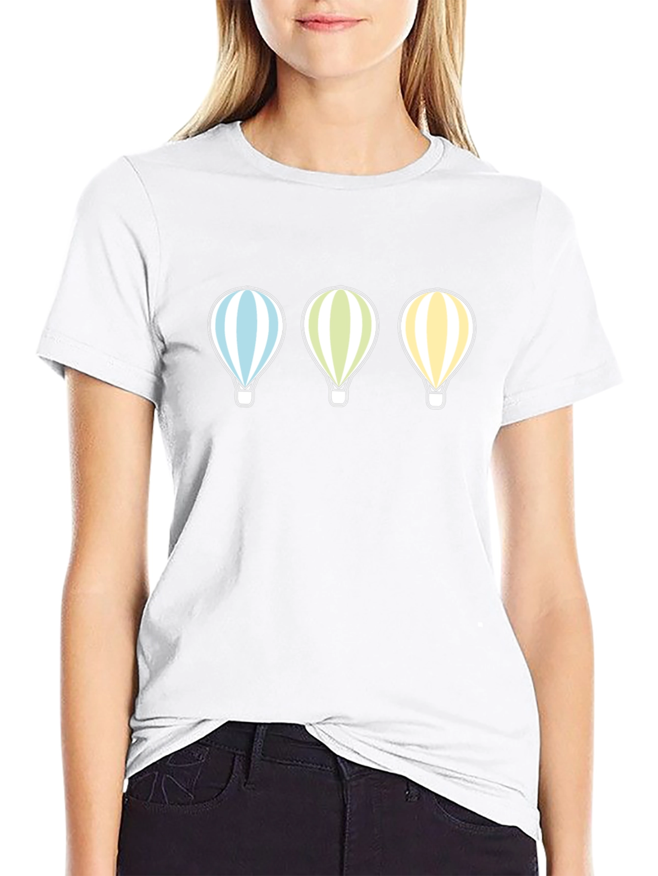 Balloon Graphic Print Mens Black T-Shirt