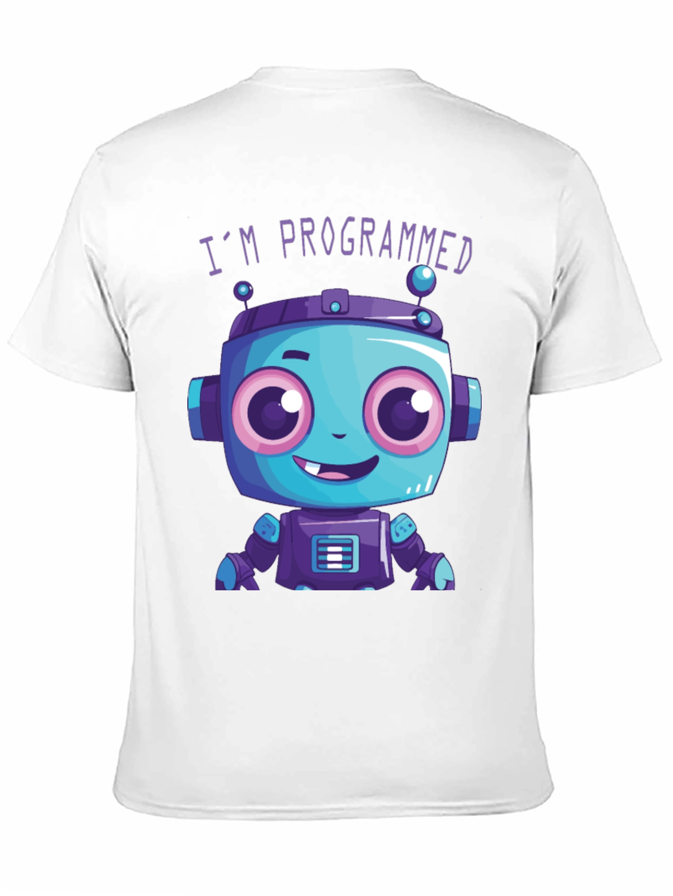 Programmed Robot Graphic Tee - Funny Coded Character T-Shirt