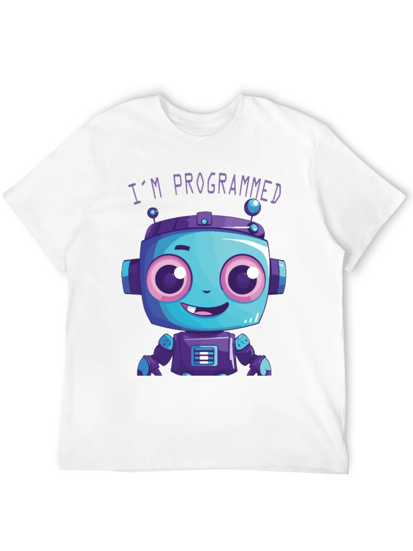Programmed Robot Graphic Tee - Funny Coded Character T-Shirt