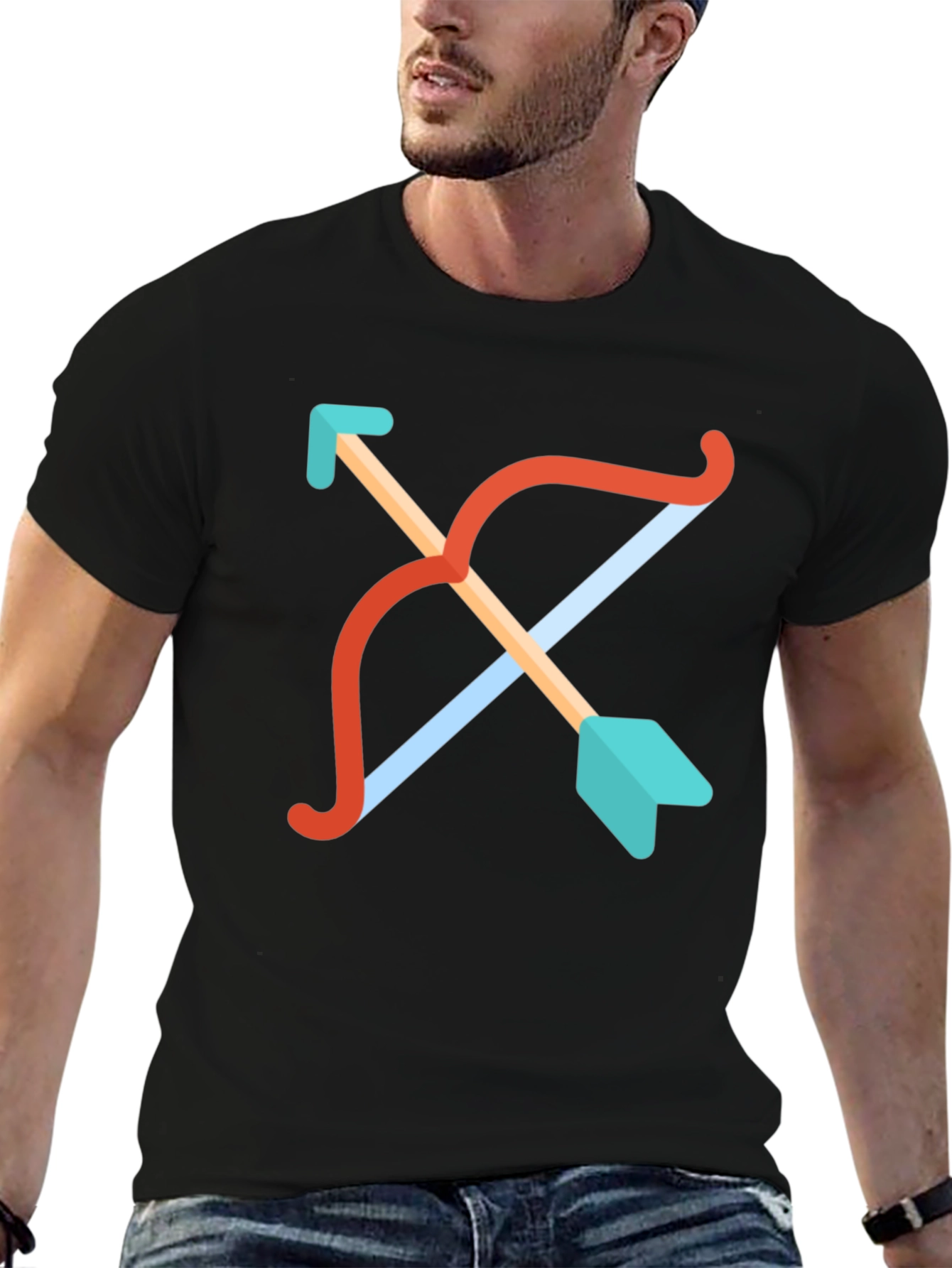 Cupids Arrow Graphic Tee - Black Cotton T-Shirt