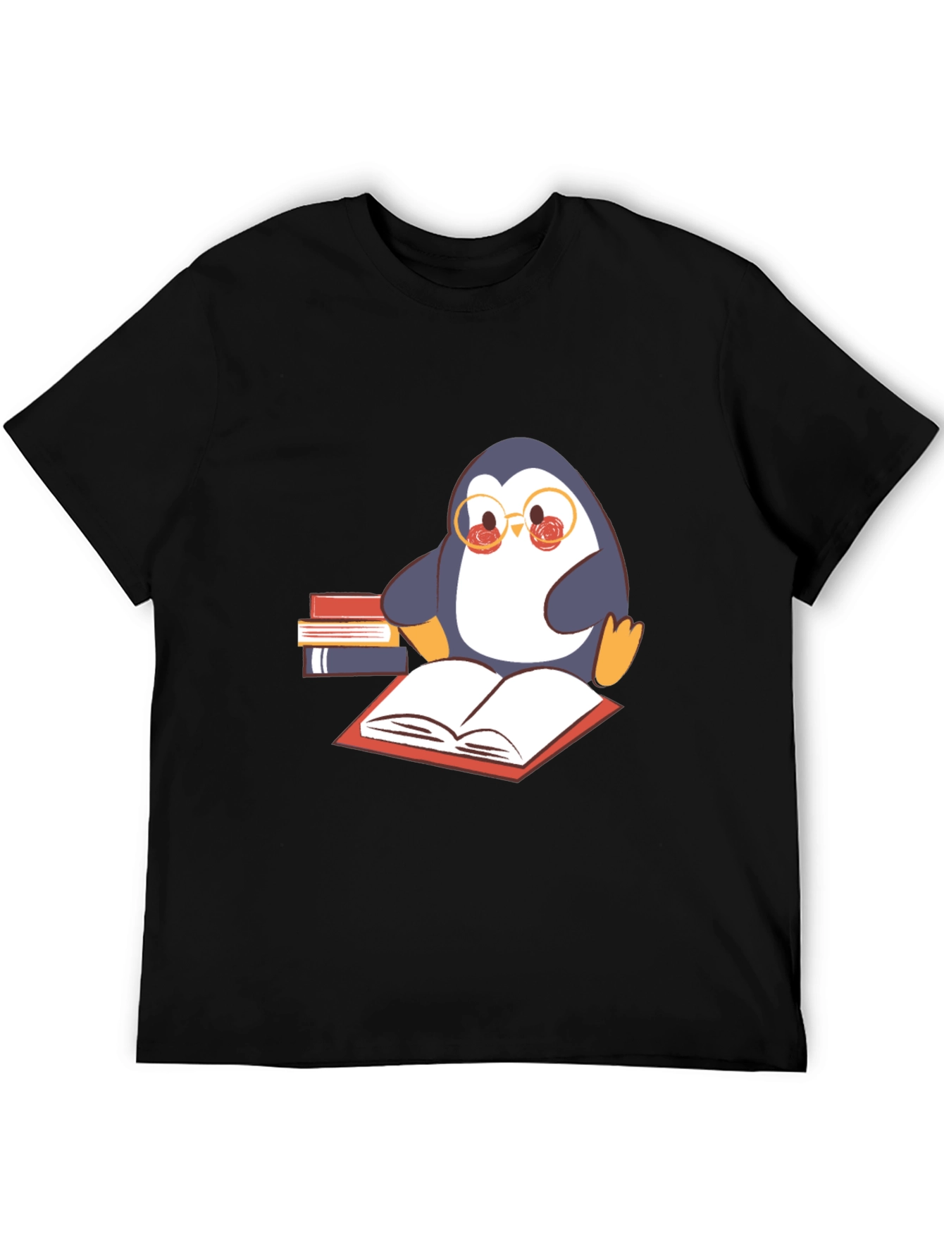 Bookworm Penguin Graphic Tee - Black