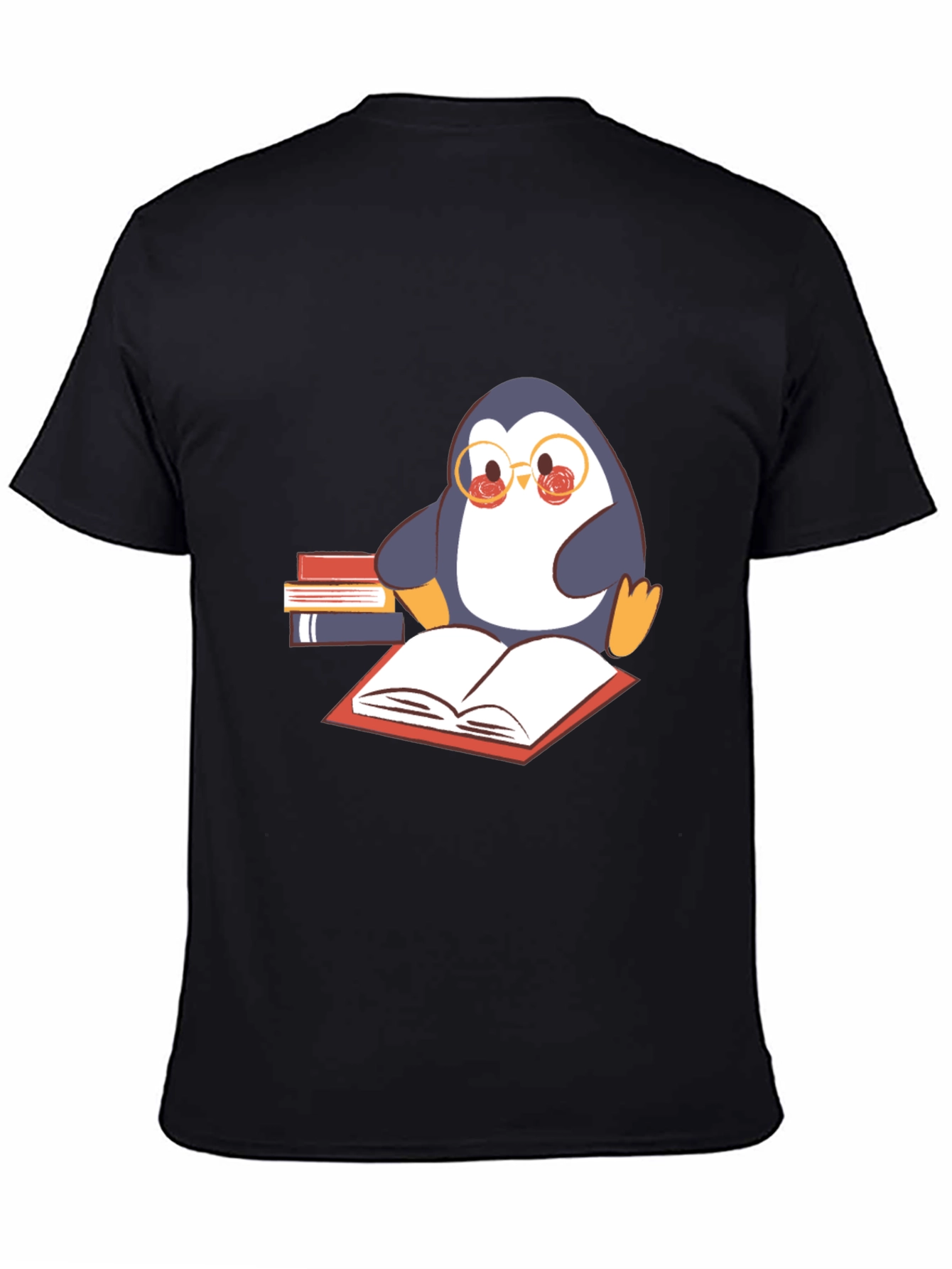 Bookworm Penguin Graphic Tee - Black