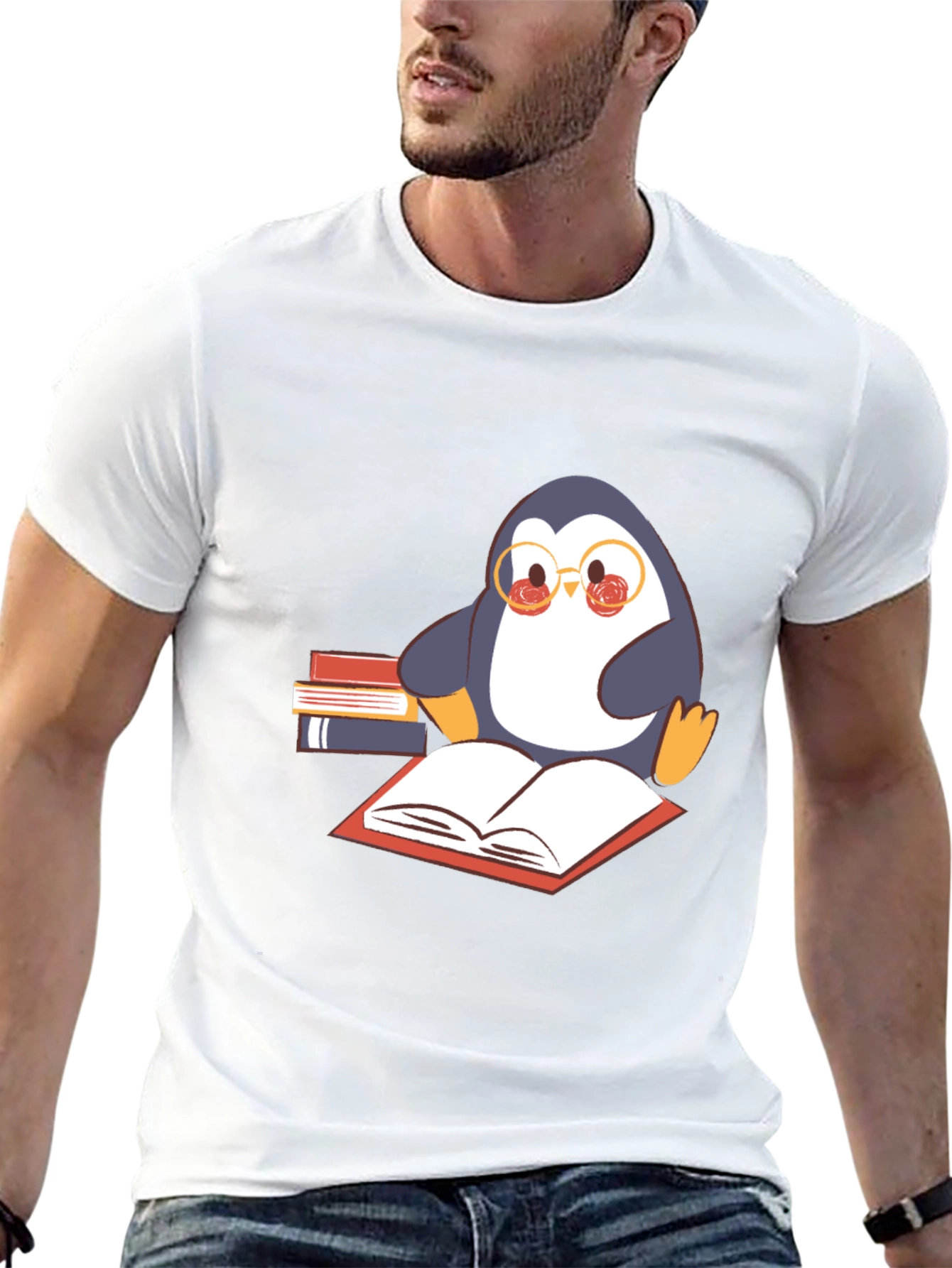 Bookworm Penguin Graphic Tee - Black