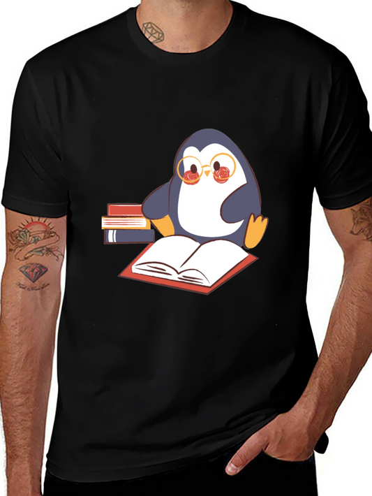 Bookworm Penguin Graphic Tee - Black