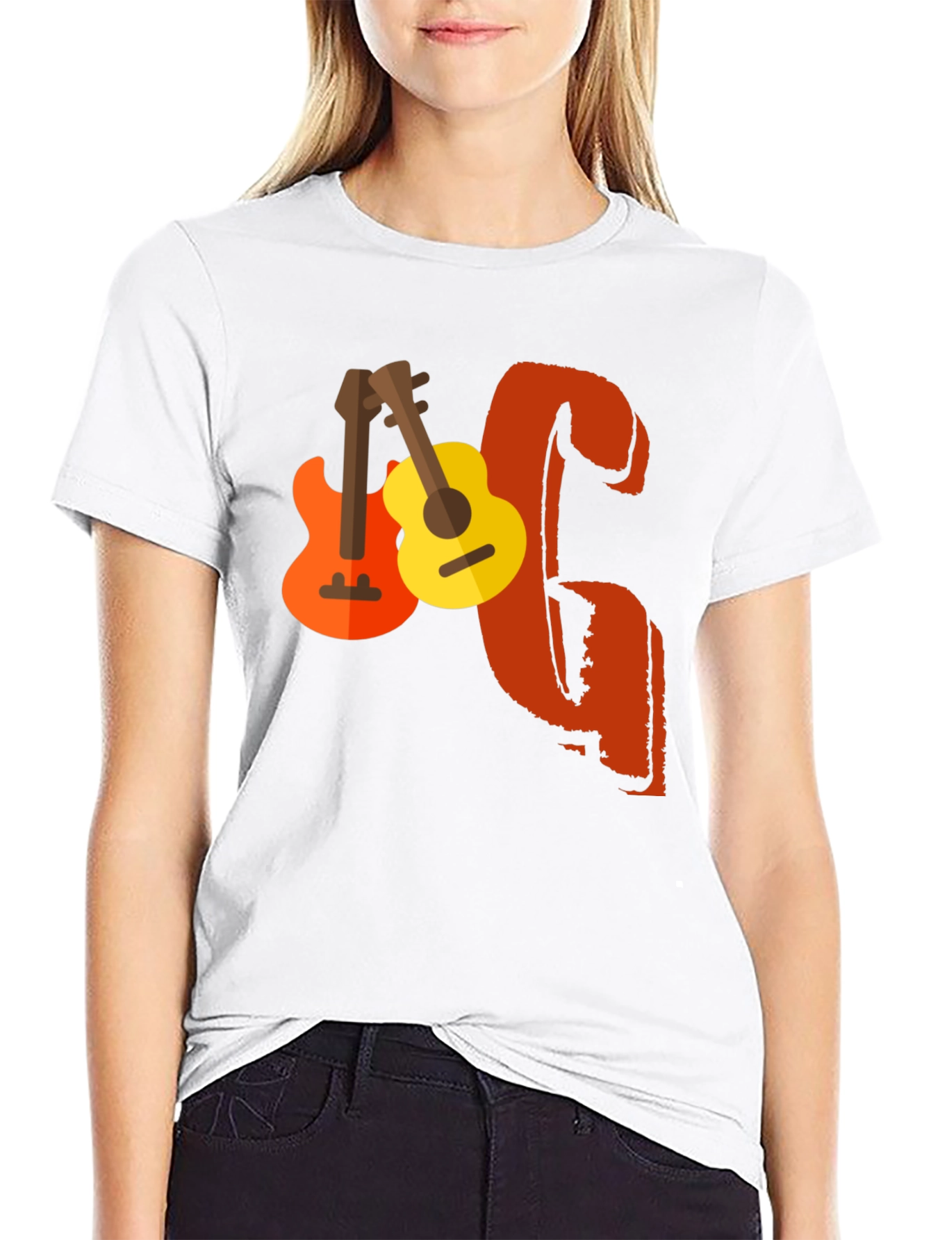 Guitar Graphic Print T-Shirt