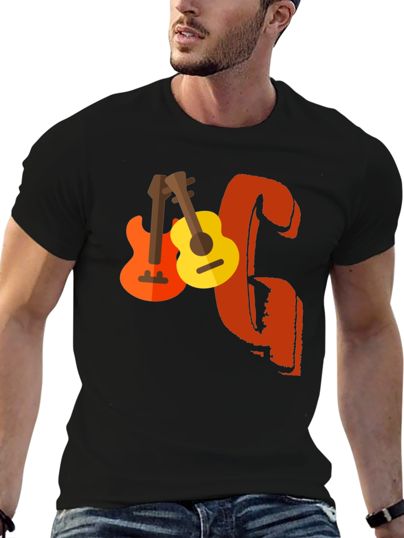 Guitar Graphic Print T-Shirt