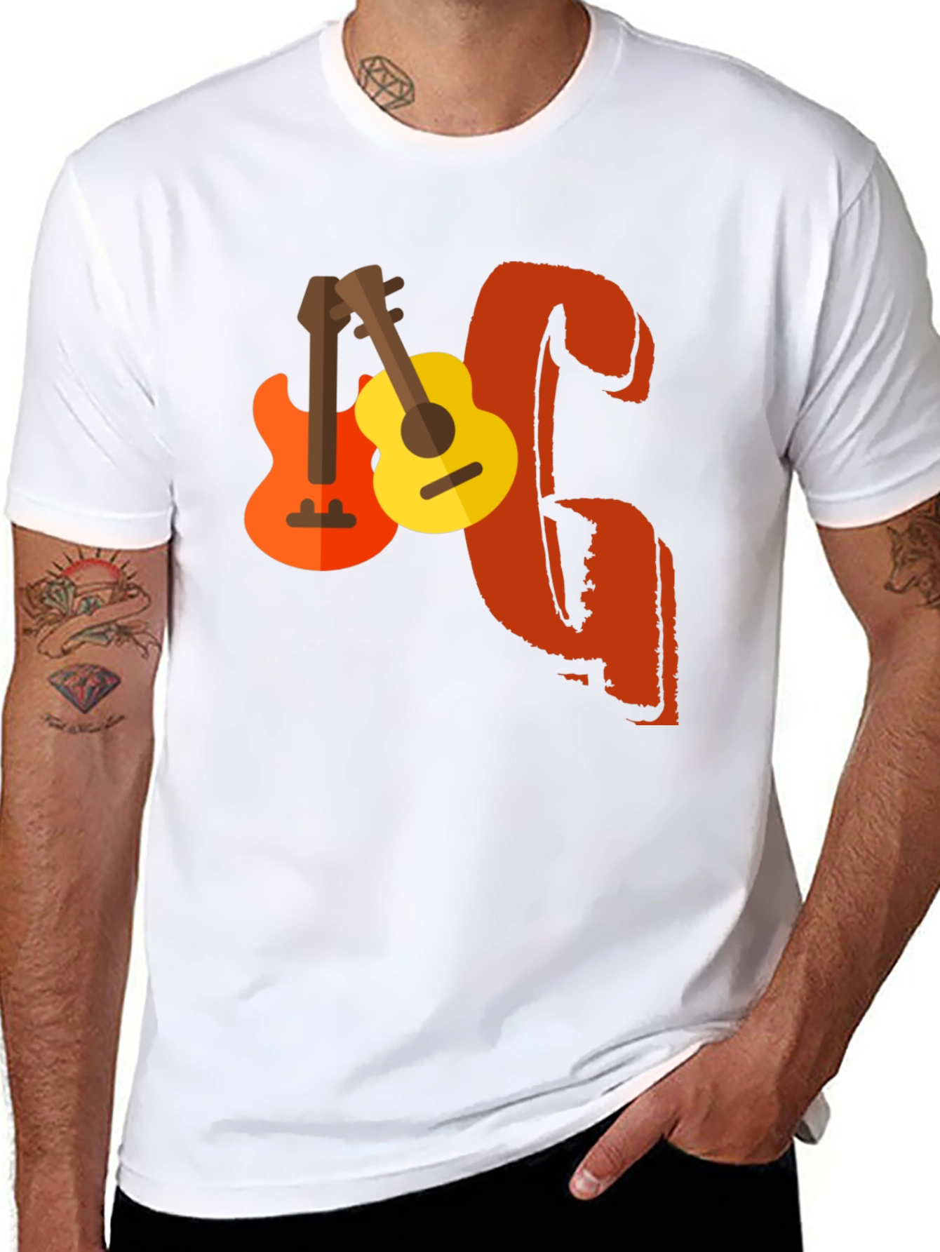 Guitar Graphic Print T-Shirt
