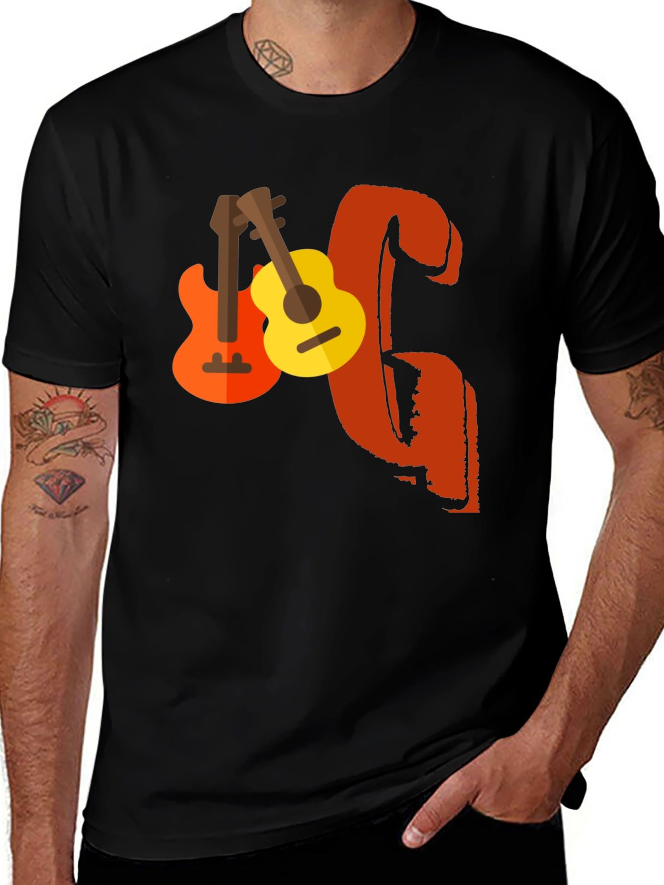 Guitar Graphic Print T-Shirt