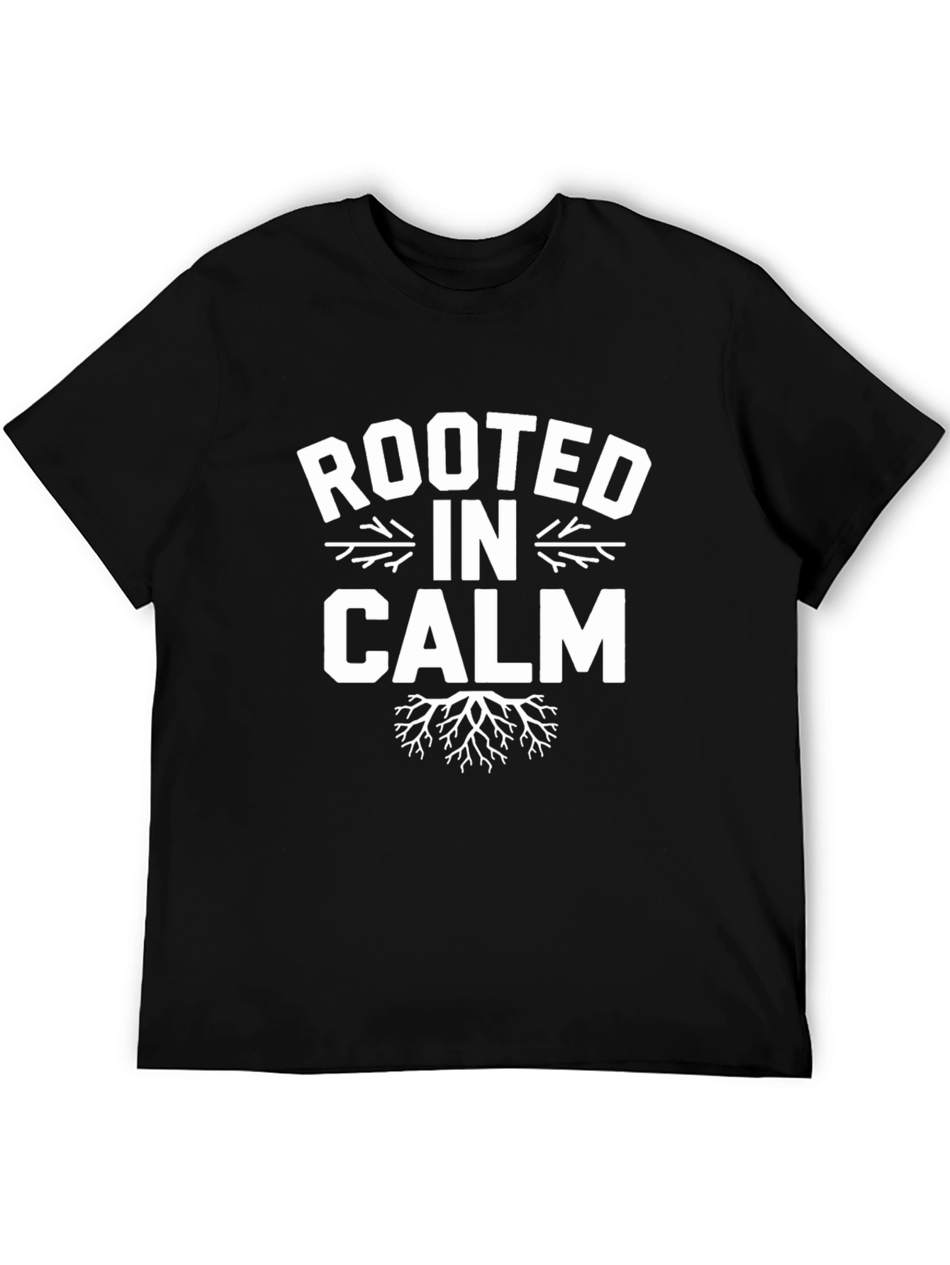 Rooted in Calm Graphic Tee - Black Casual T-Shirt