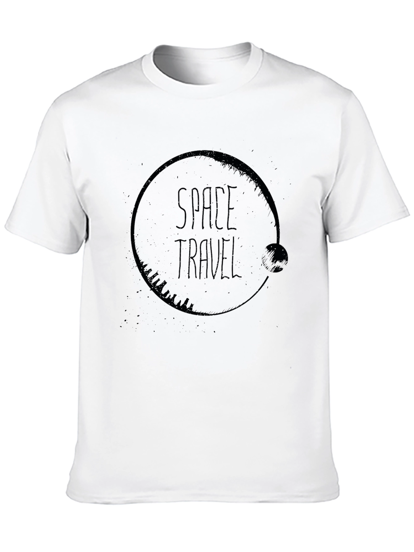 Space Travel Graphic T-Shirt - Black Cotton Tee