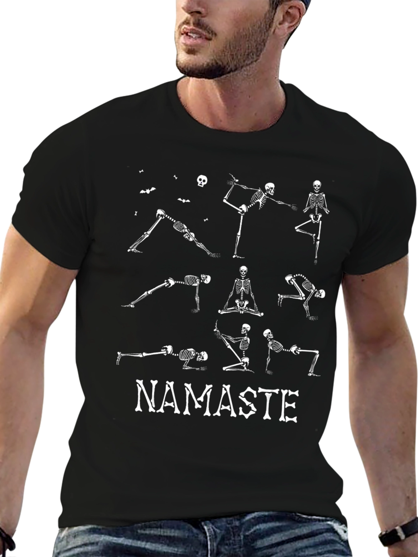 Yoga Skeleton Namaste T-Shirt - Black
