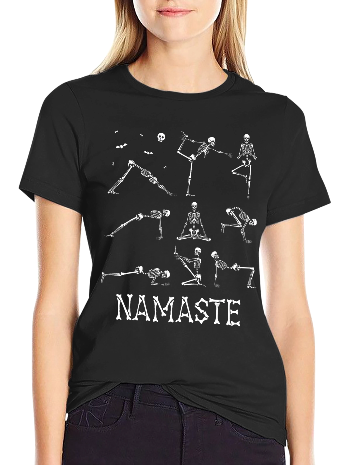 Yoga Skeleton Namaste T-Shirt - Black