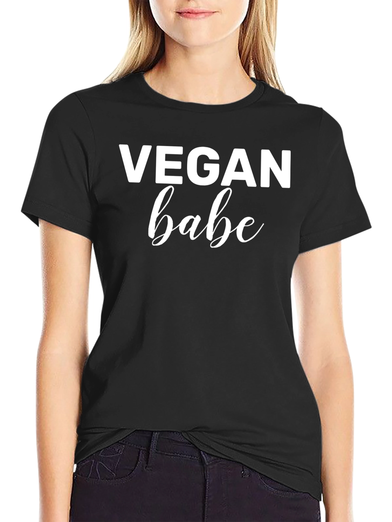 Vegan Babe Black T-Shirt - Stylish & Comfortable