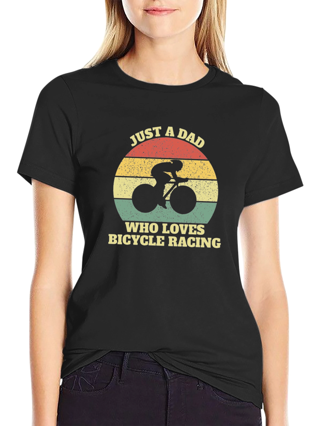 Just a Dad Who Loves Bicycle Racing T-Shirt