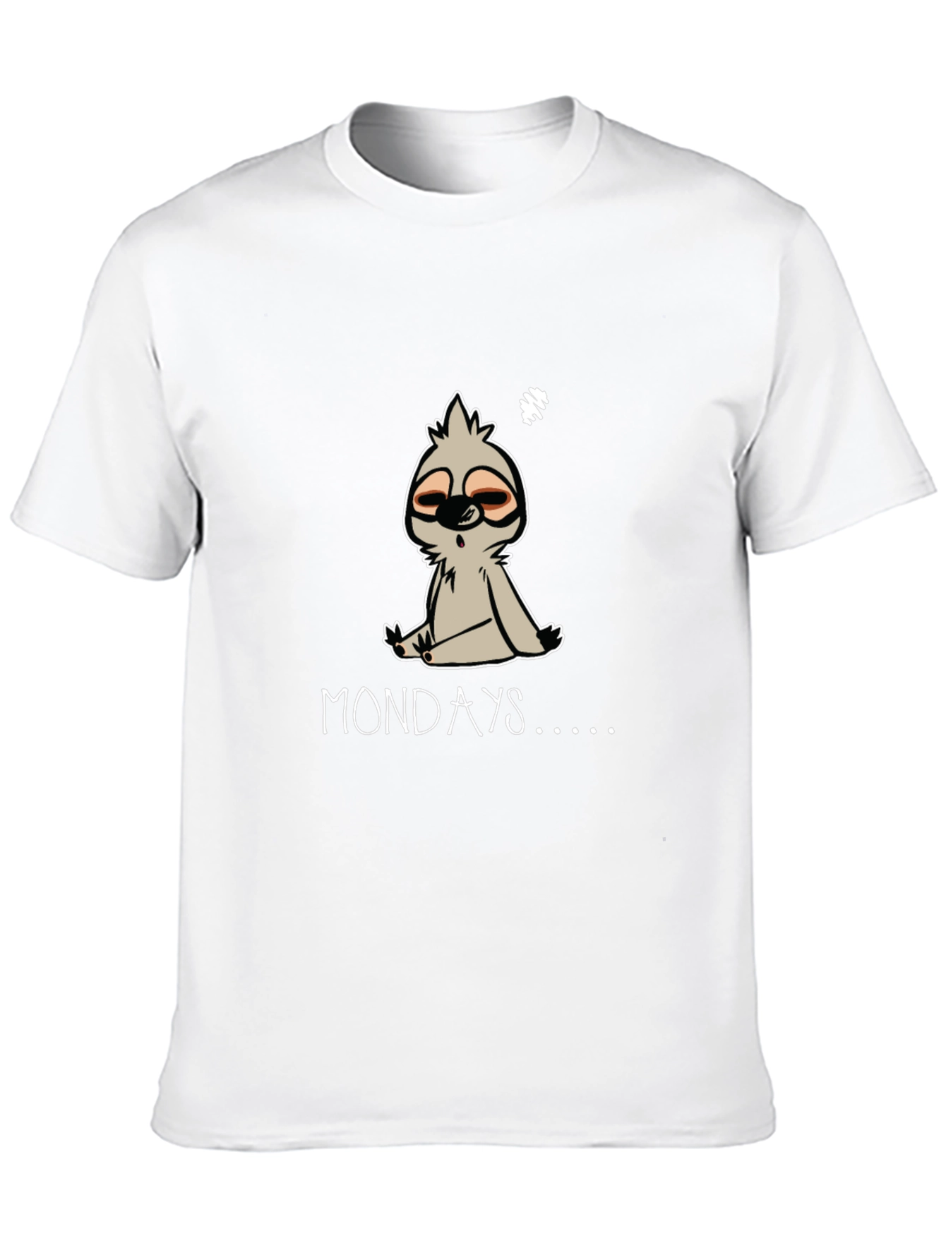 Lazy Sloth Mondays Graphic Tee - Black Cotton Blend