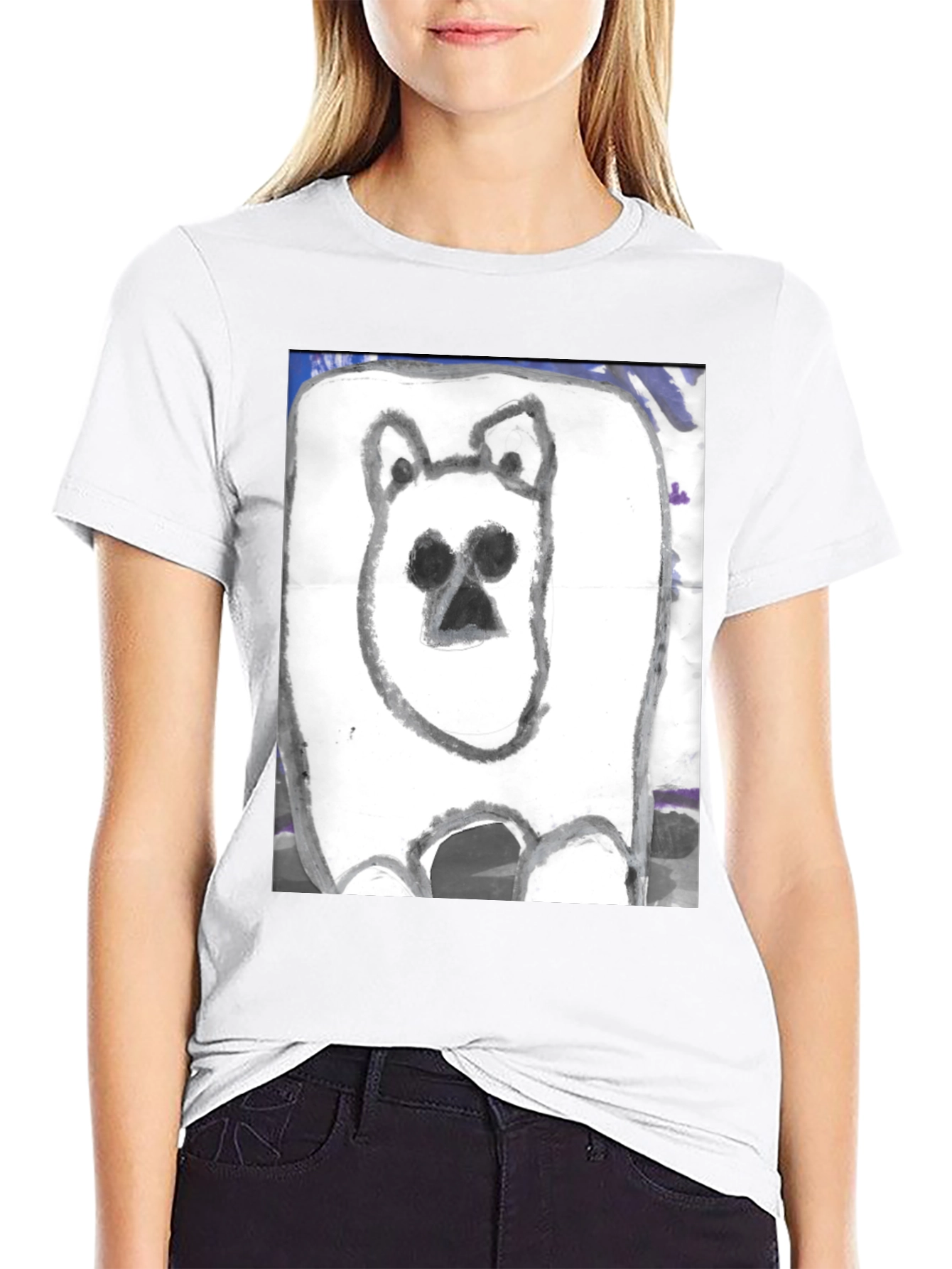 Hand-Drawn Bear Graphic T-Shirt