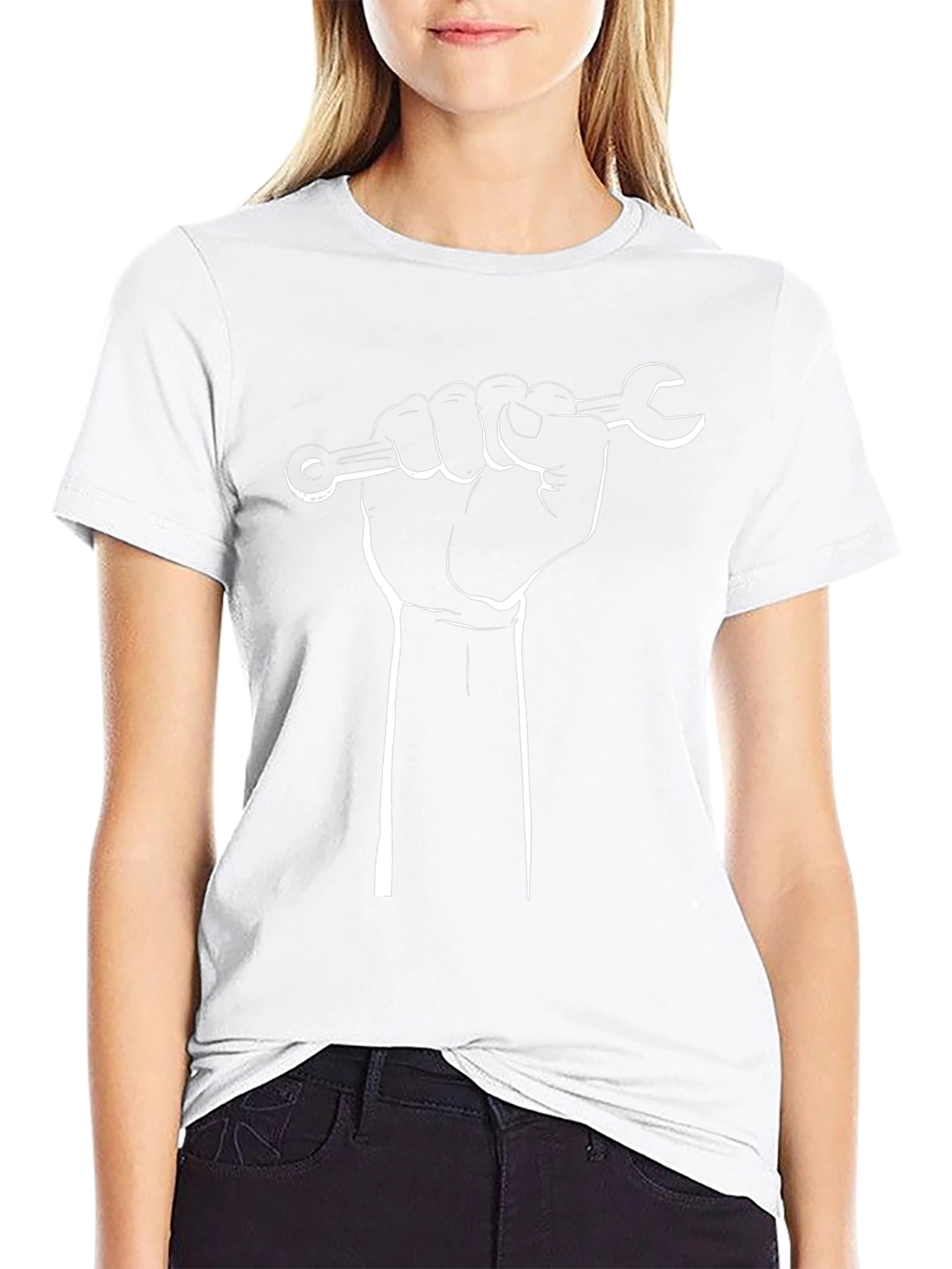 Wrench Power Fist Graphic Tee - Black Cotton