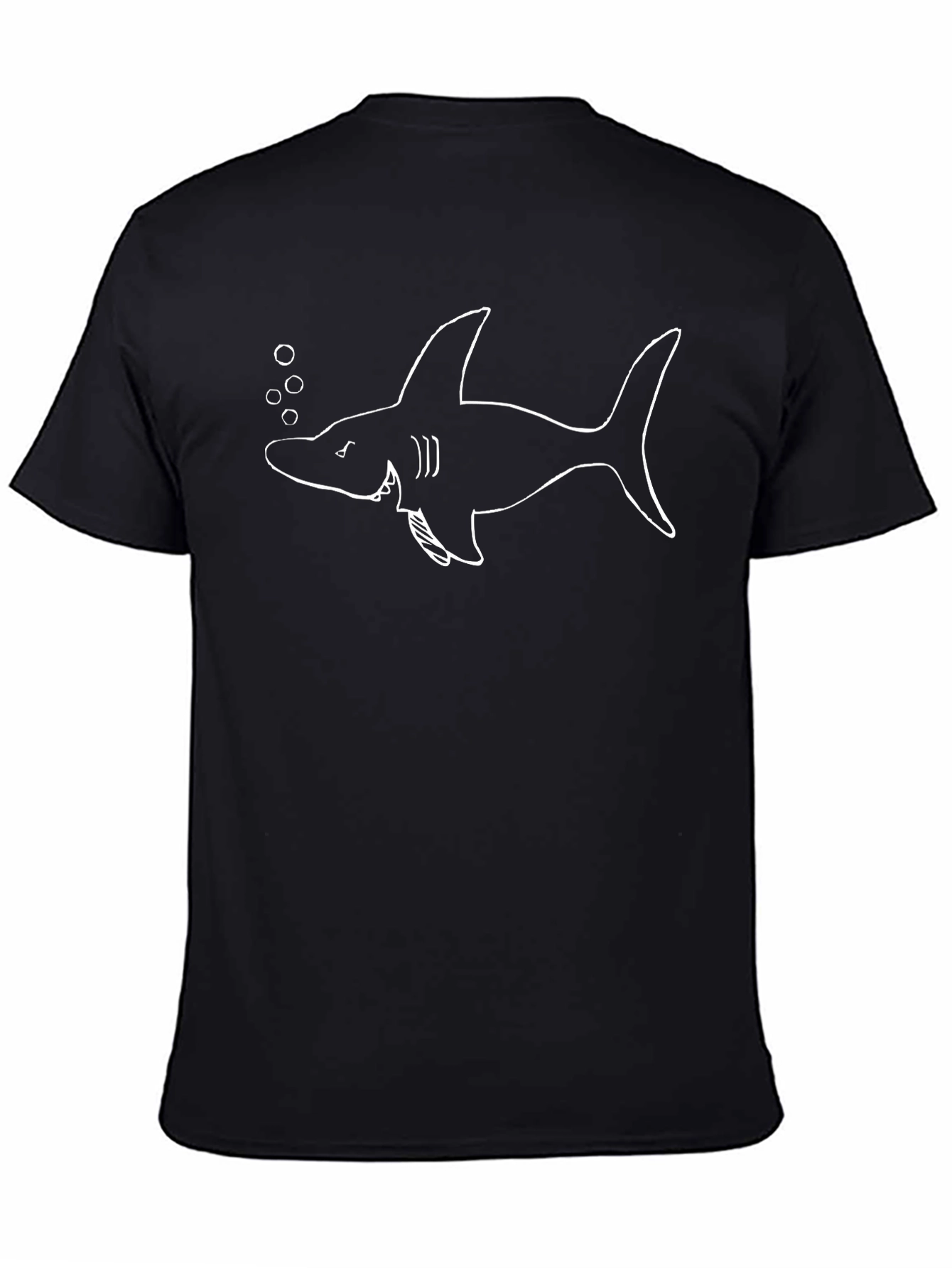 Shark Graphic Print Black T-Shirt