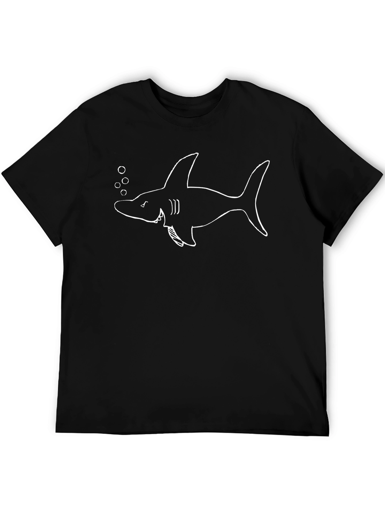 Shark Graphic Print Black T-Shirt