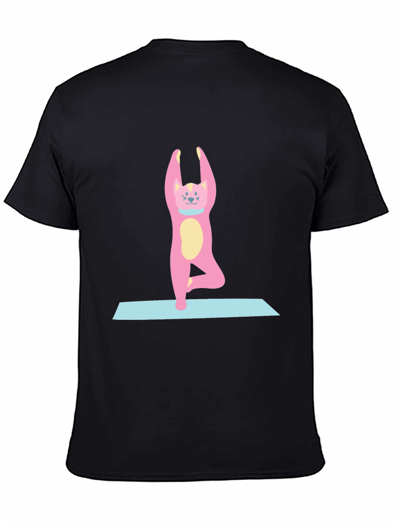 Yoga Cat T-Shirt - Black Cotton Tee