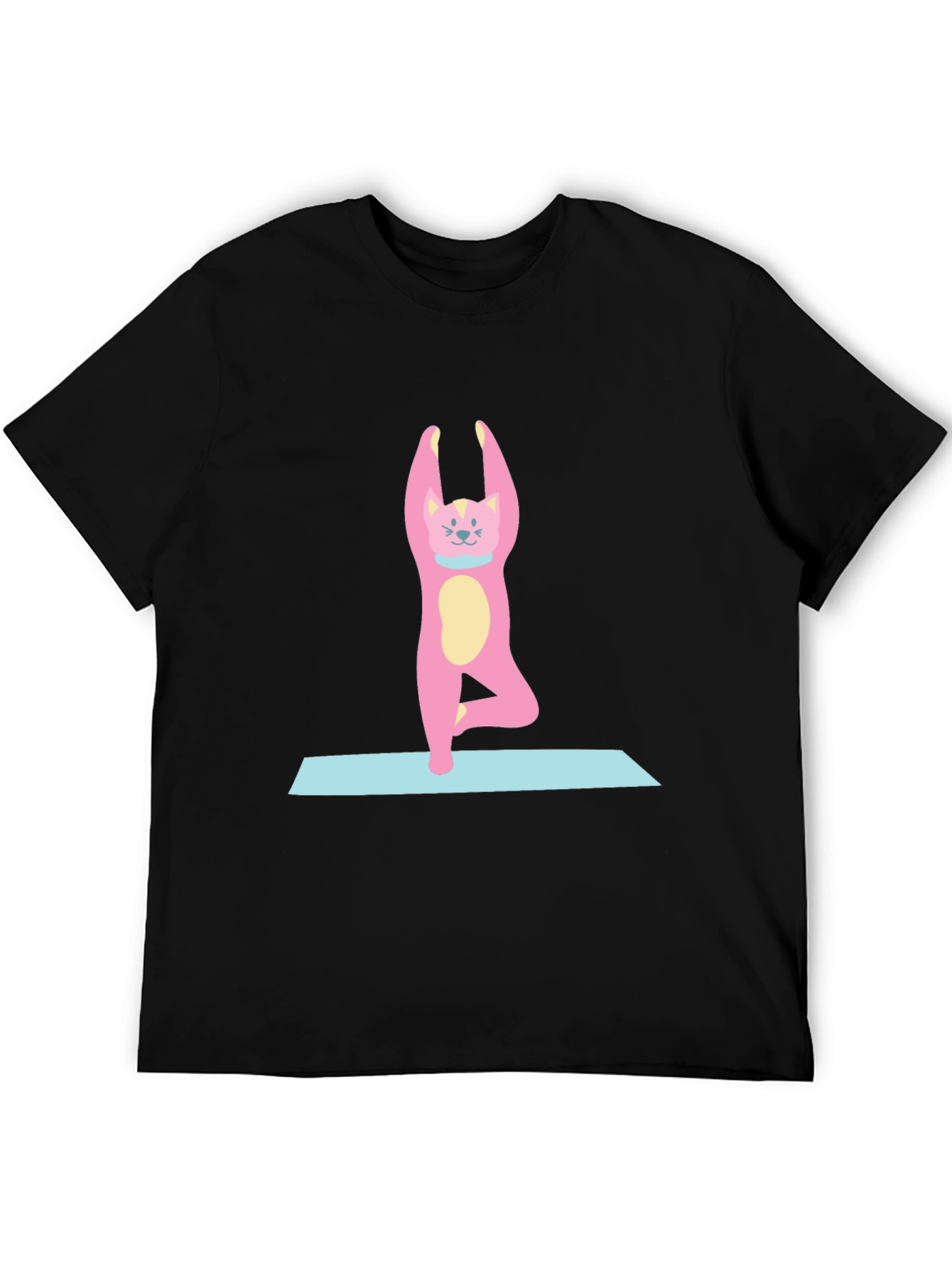 Yoga Cat T-Shirt - Black Cotton Tee