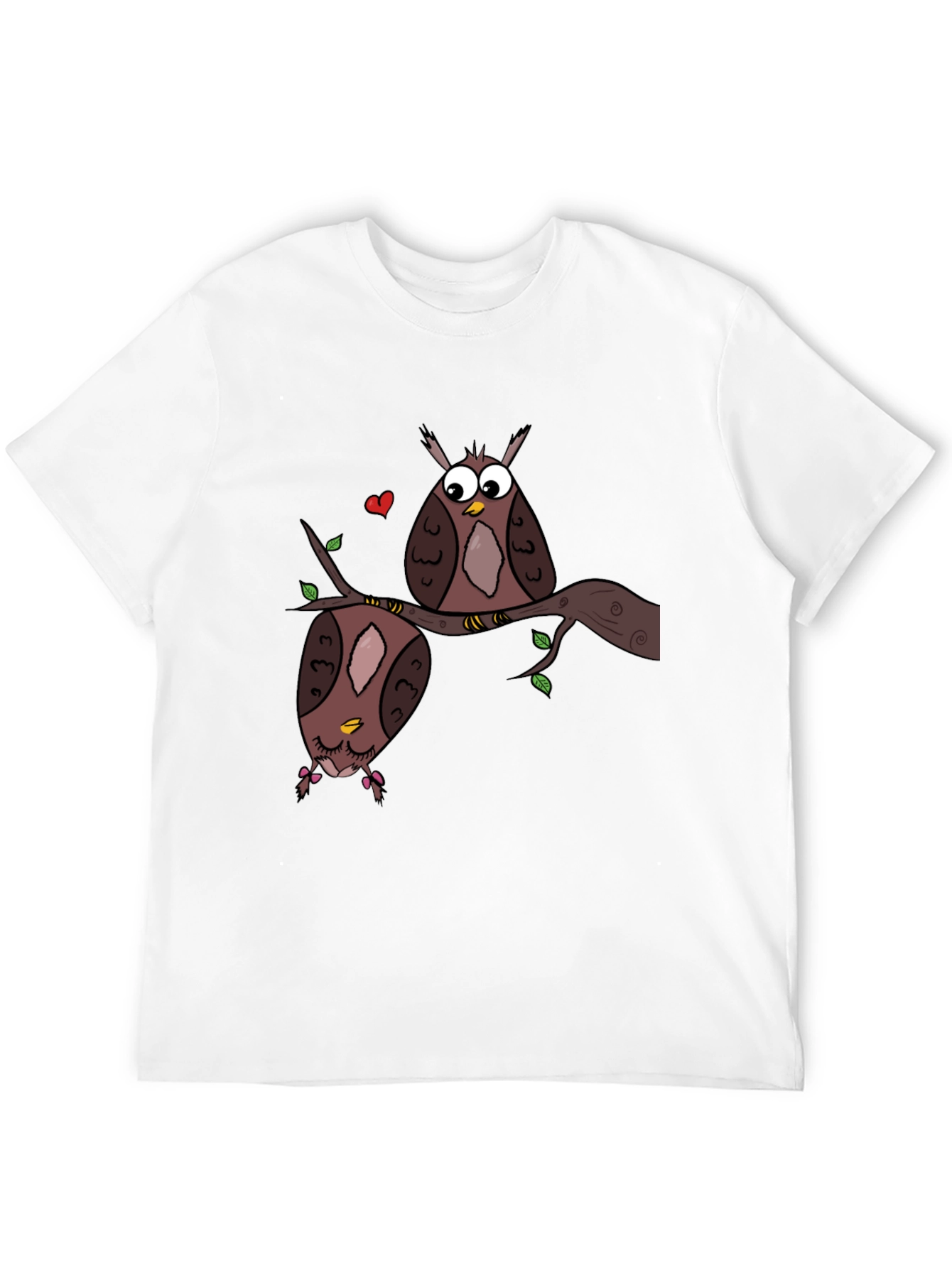 Owl Love Graphic Tee - Black Unisex T-Shirt