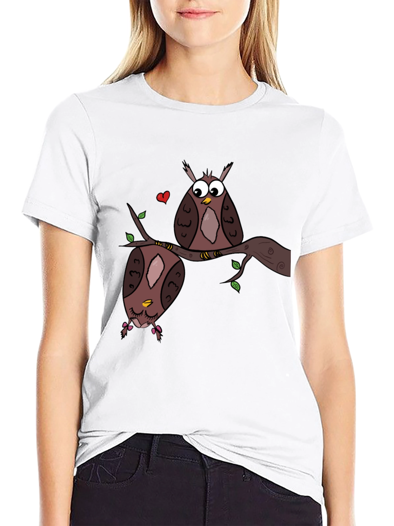 Owl Love Graphic Tee - Black Unisex T-Shirt