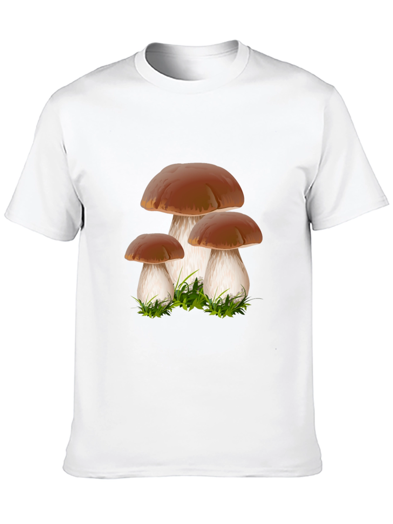 Mushroom Graphic Tee - Black Crew Neck Shirt