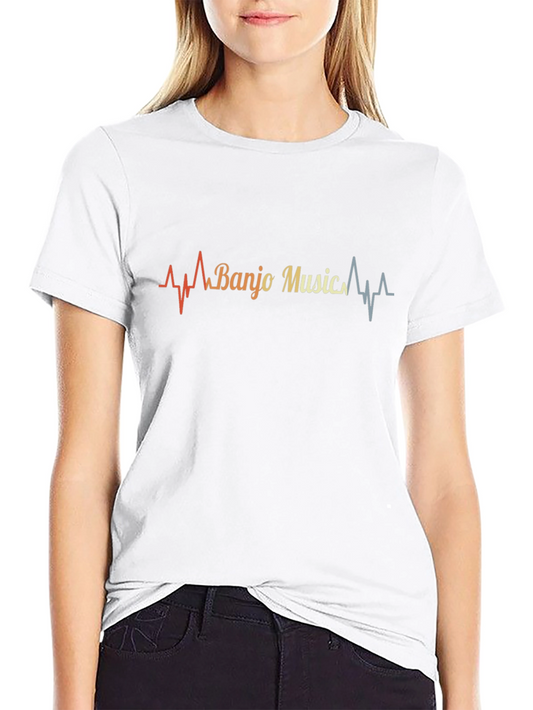 Banjo Music Heartbeat Graphic T-Shirt