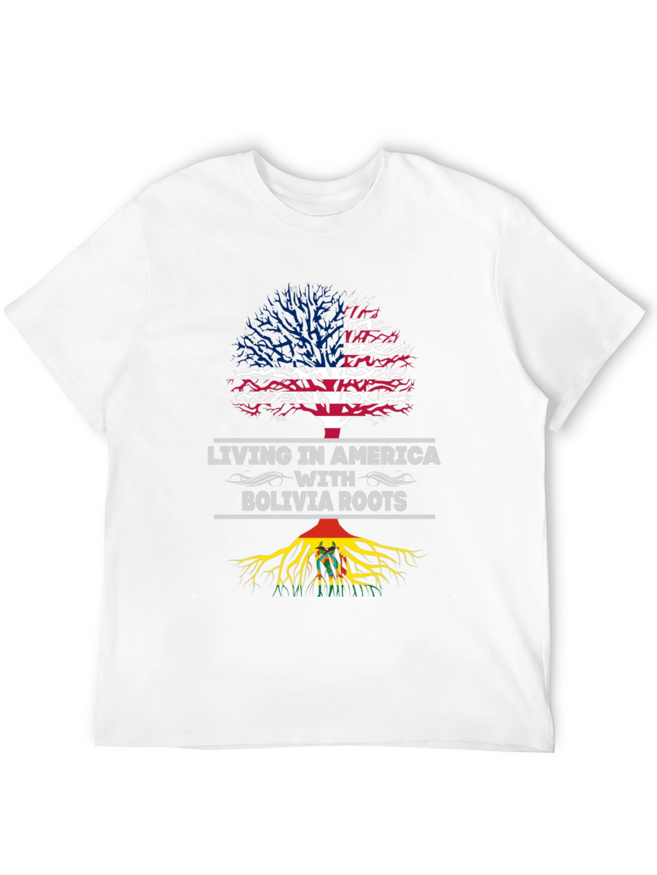 America Bolivia Roots Tree Mens T-Shirt