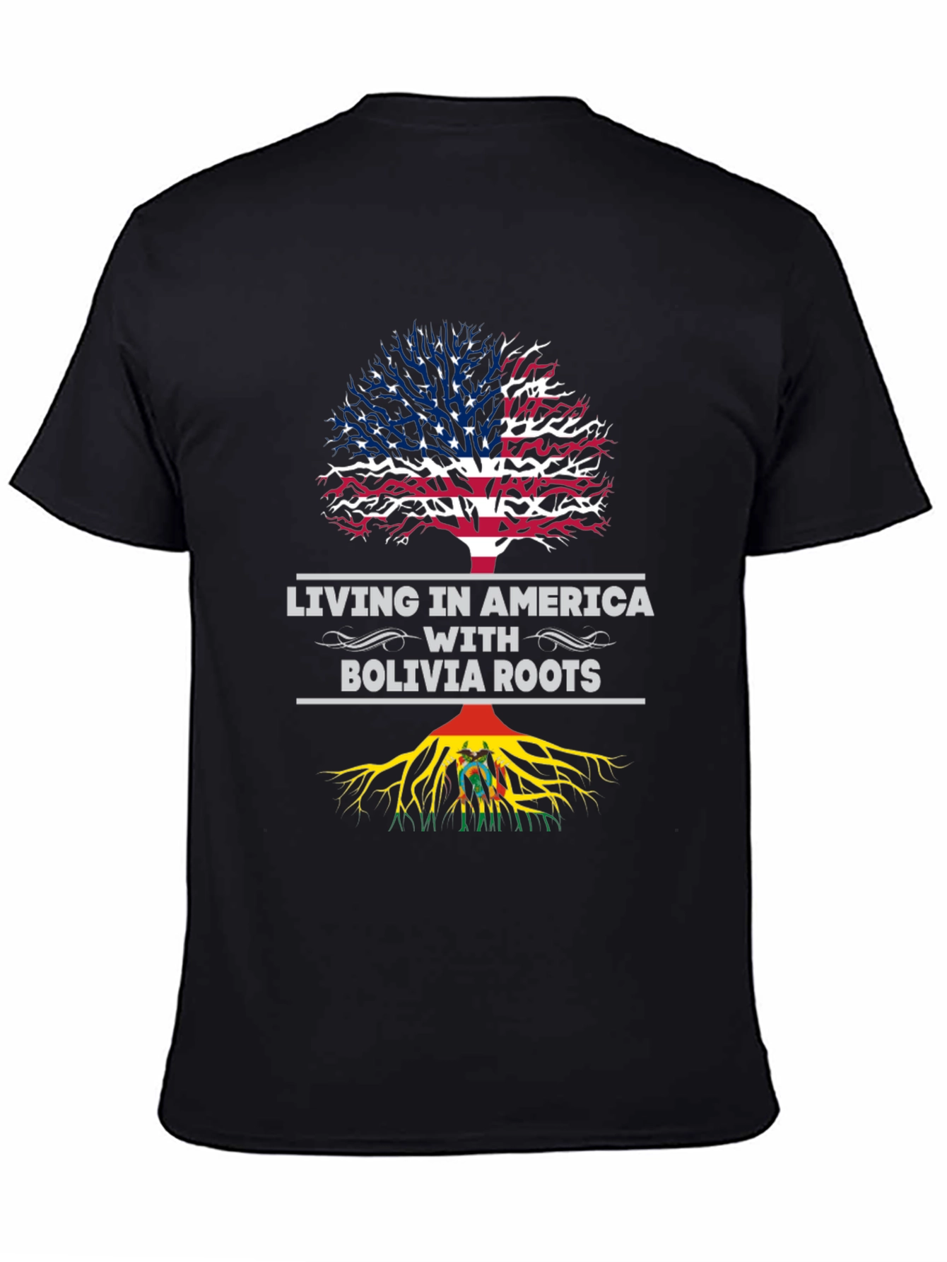 America Bolivia Roots Tree Mens T-Shirt