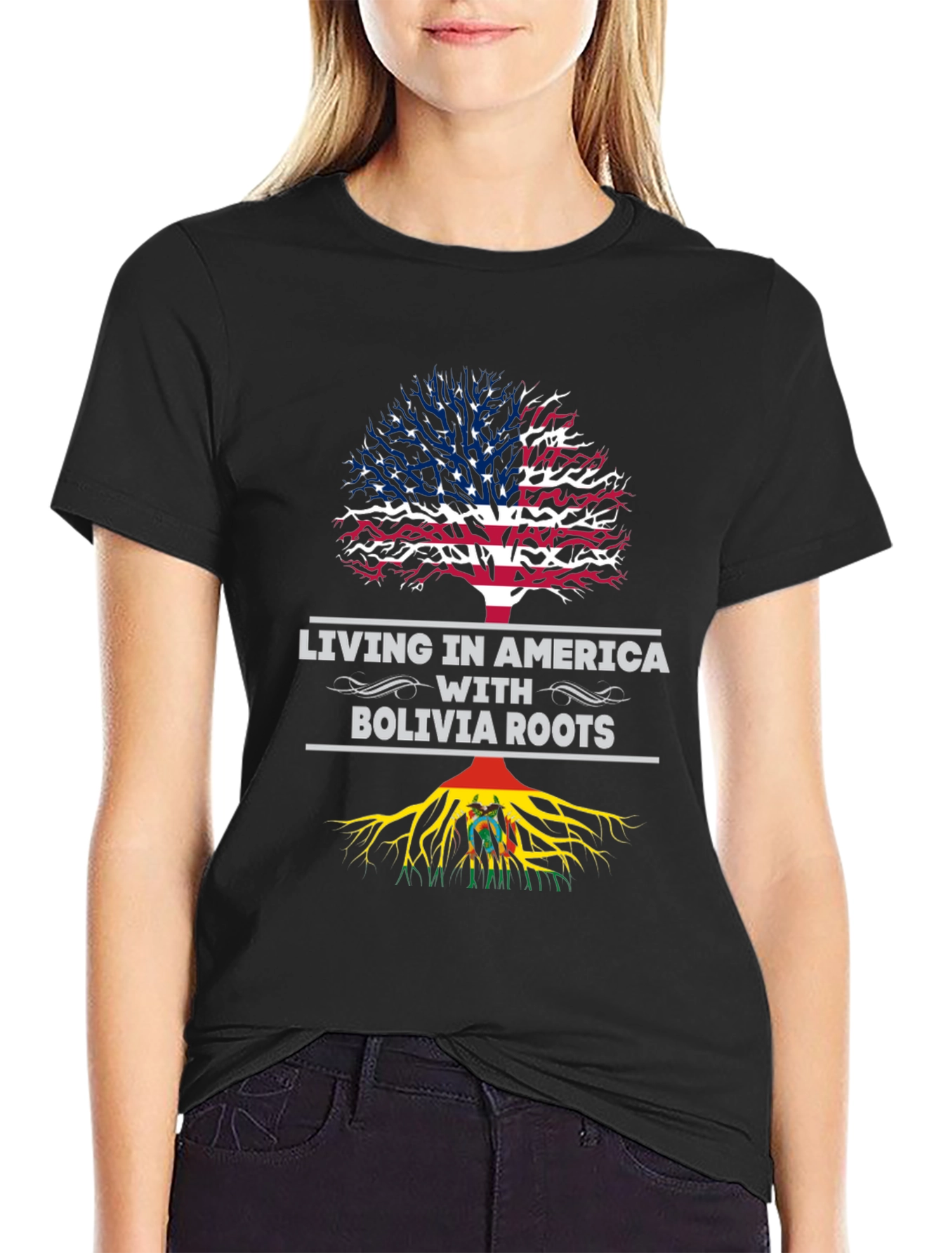 America Bolivia Roots Tree Mens T-Shirt