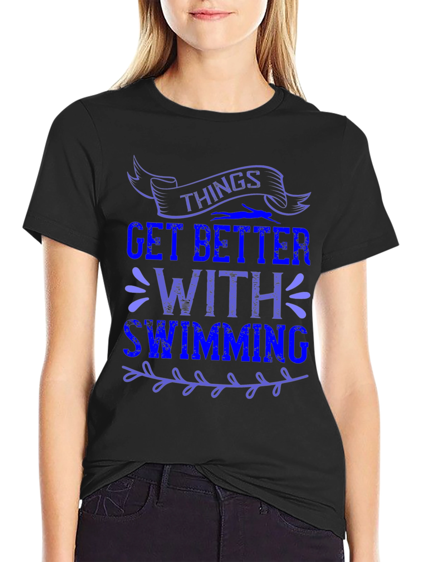 Things Get Better With Swimming Graphic Tee