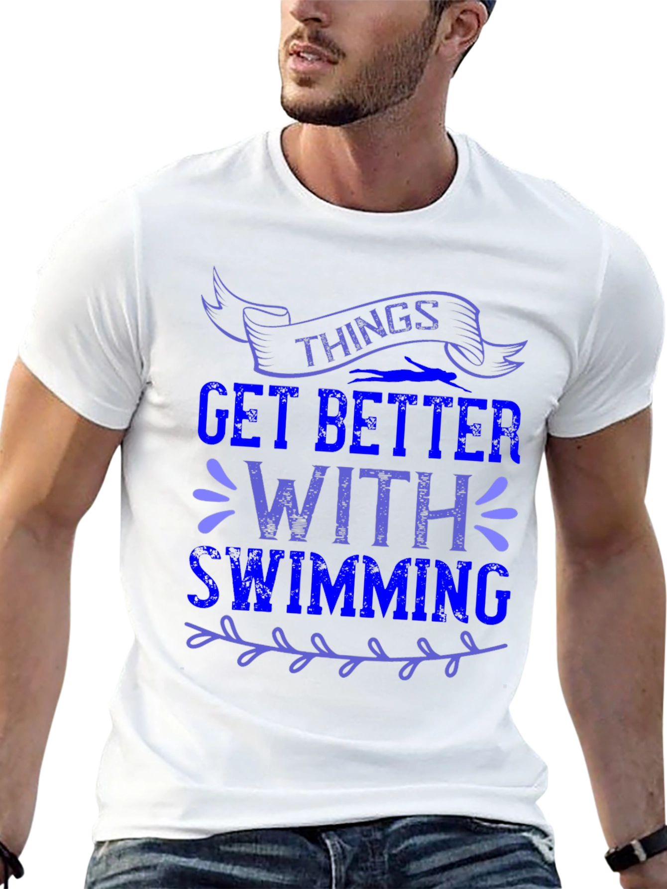 Things Get Better With Swimming Graphic Tee
