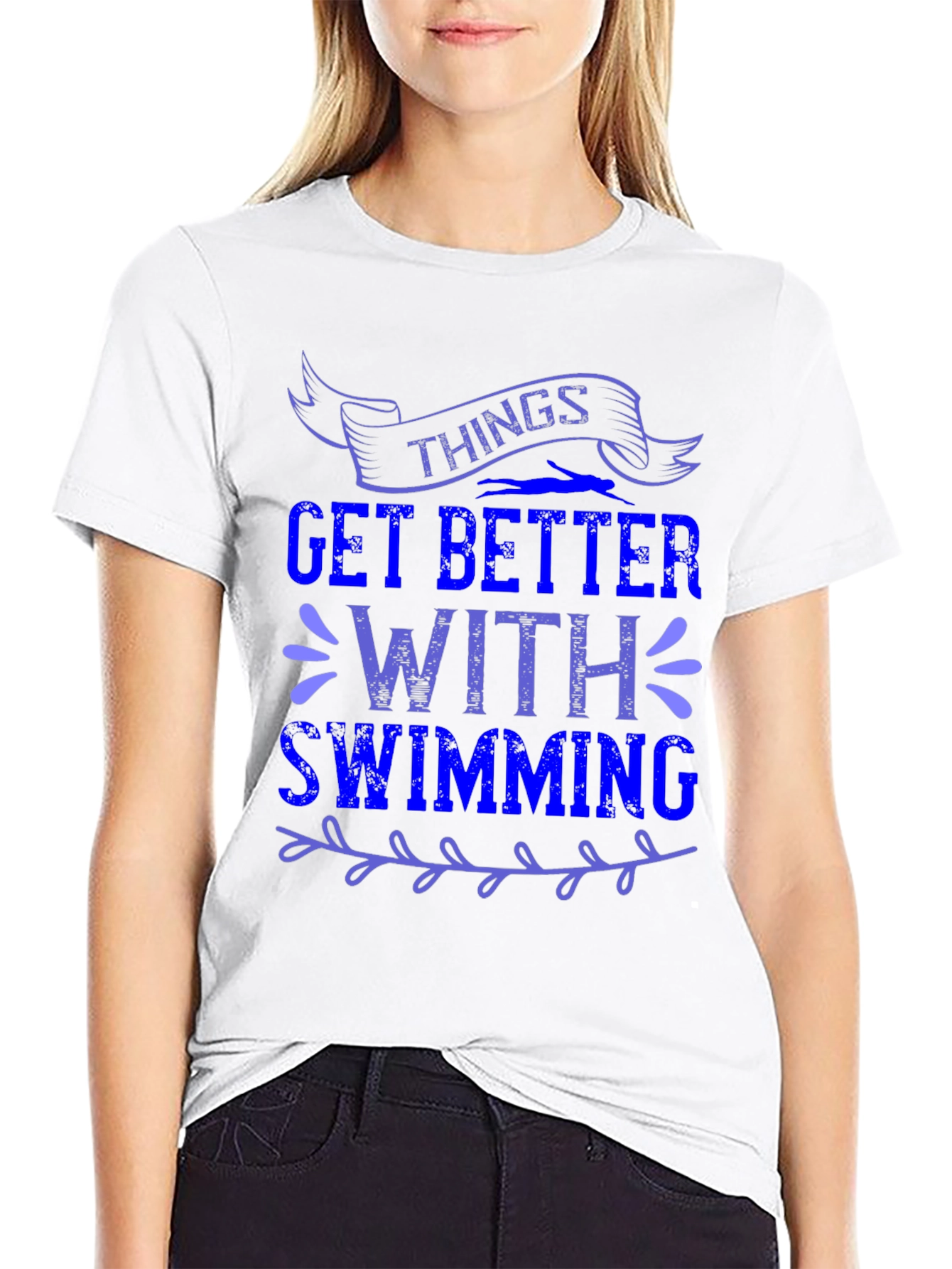 Things Get Better With Swimming Graphic Tee