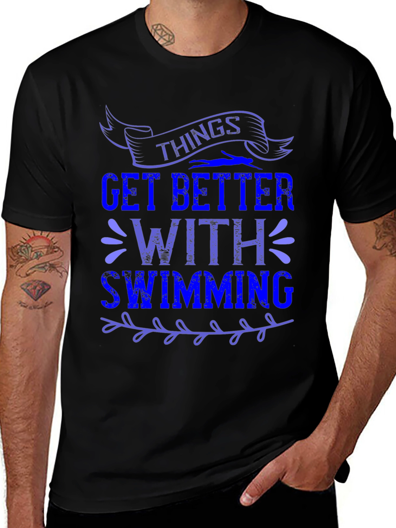 Things Get Better With Swimming Graphic Tee