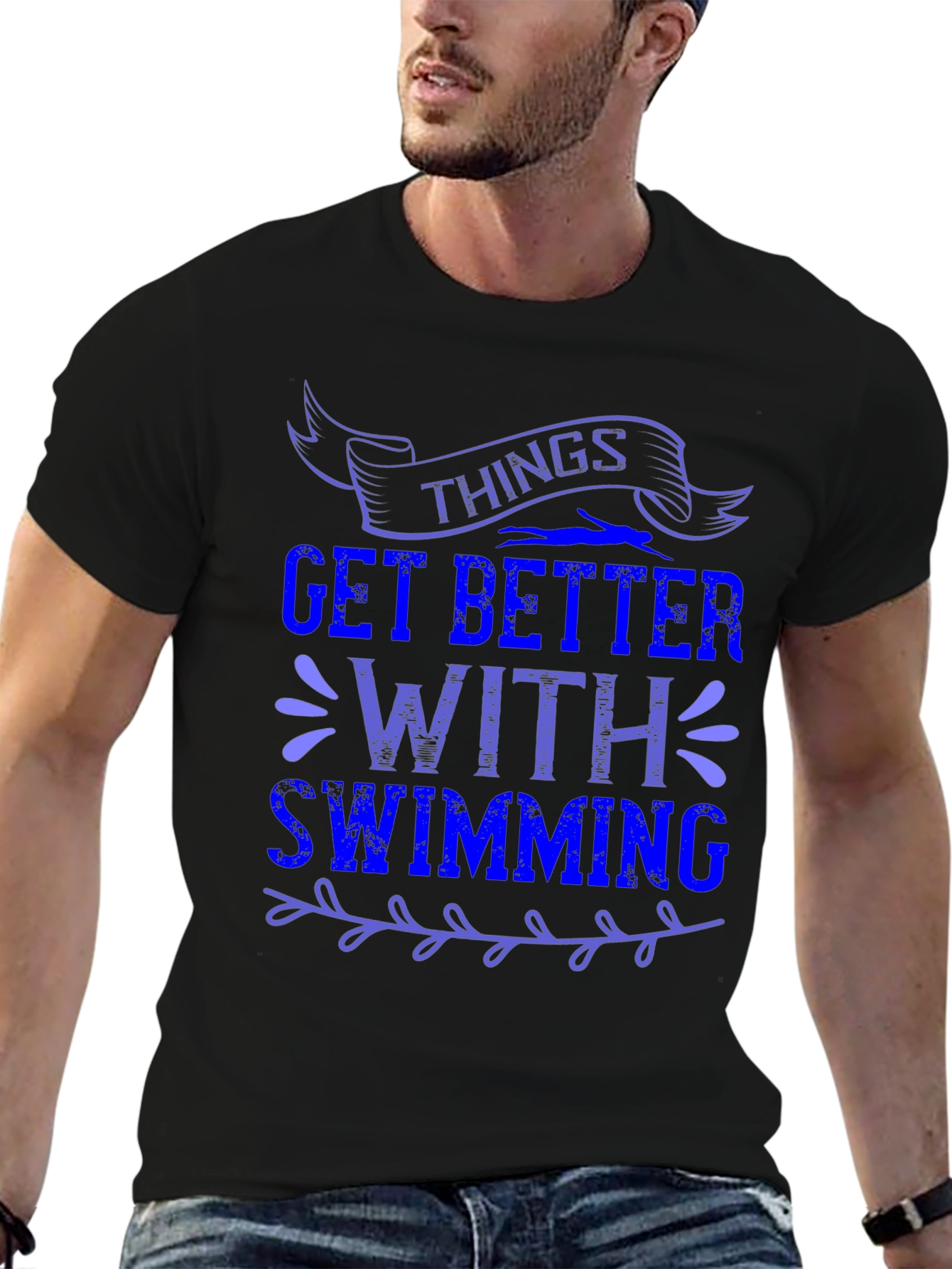 Things Get Better With Swimming Graphic Tee