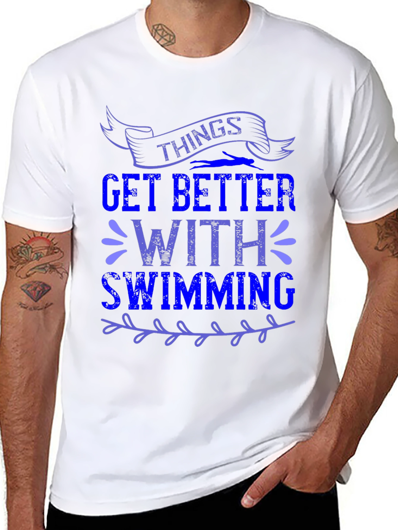 Things Get Better With Swimming Graphic Tee