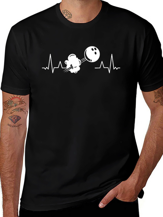 Bowling Heartbeat Graphic T-Shirt - Strike Your Style!