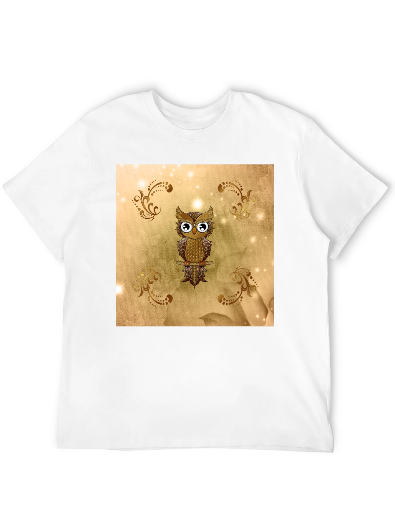 Owl Graphic Tee - Stylish Mens Black T-Shirt