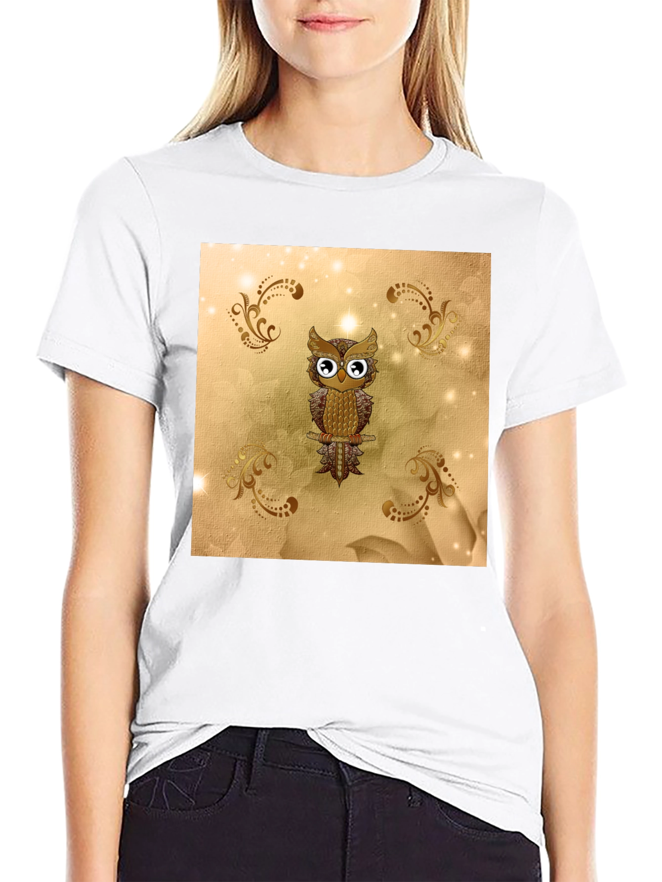 Owl Graphic Tee - Stylish Mens Black T-Shirt
