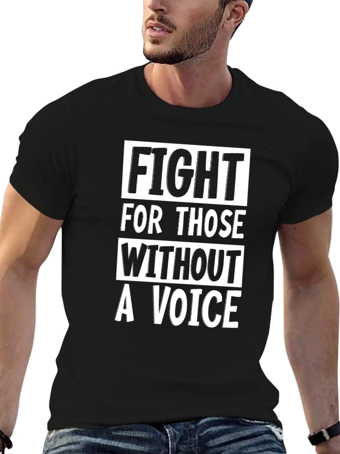 Fight For Those Without a Voice Black Tee