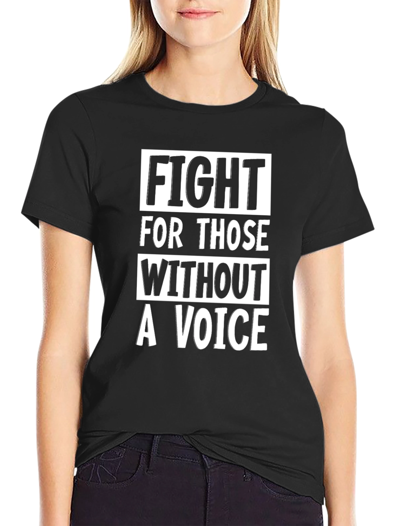 Fight For Those Without a Voice Black Tee