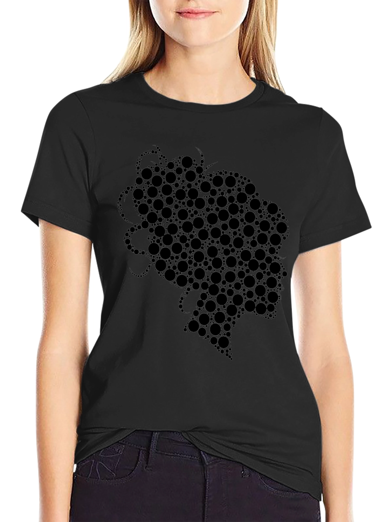 Abstract Woman Portrait Tee - Stylish Graphic T-Shirt