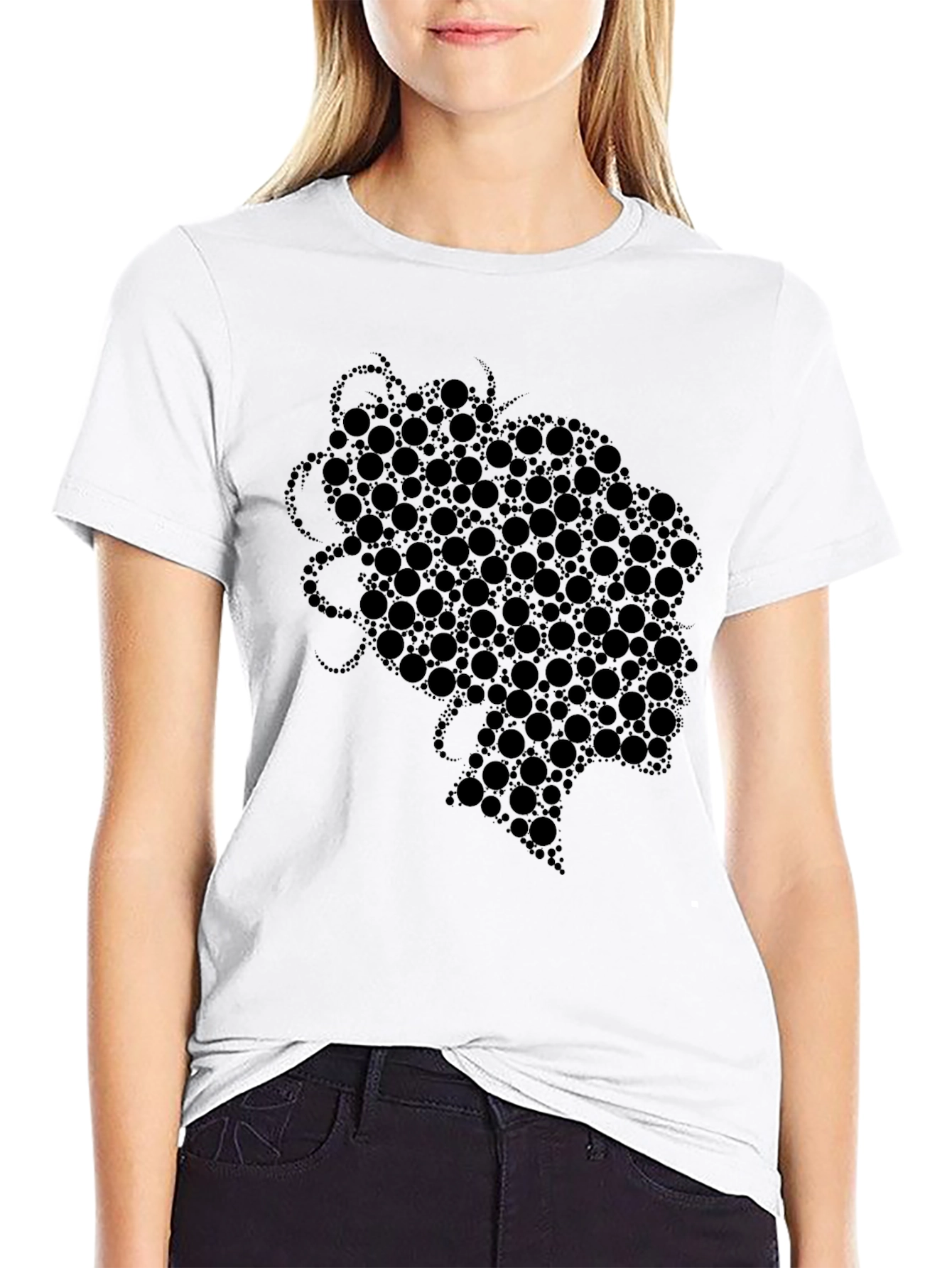 Abstract Woman Portrait Tee - Stylish Graphic T-Shirt