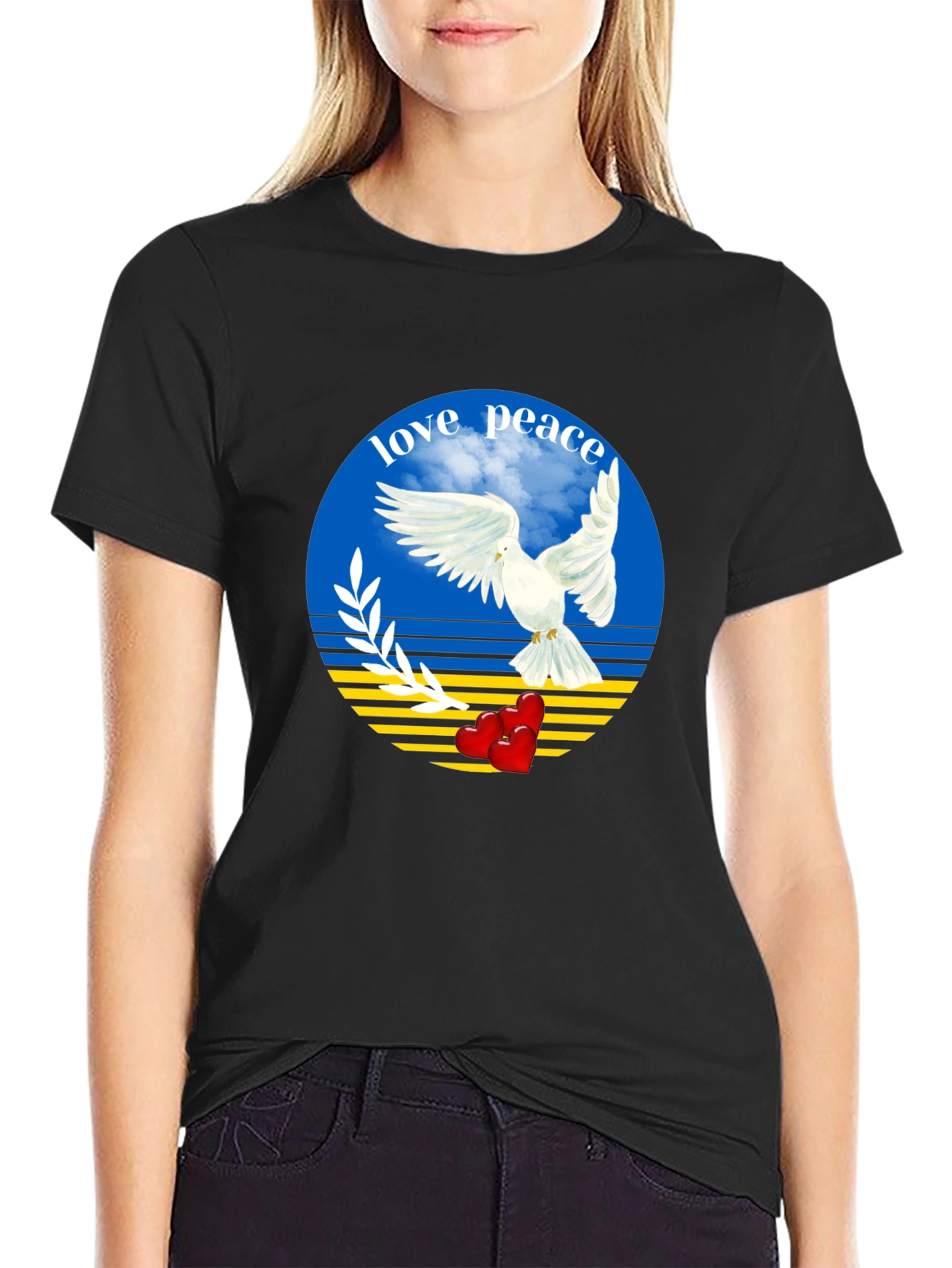 Love and Peace Ukraine Dove T-Shirt