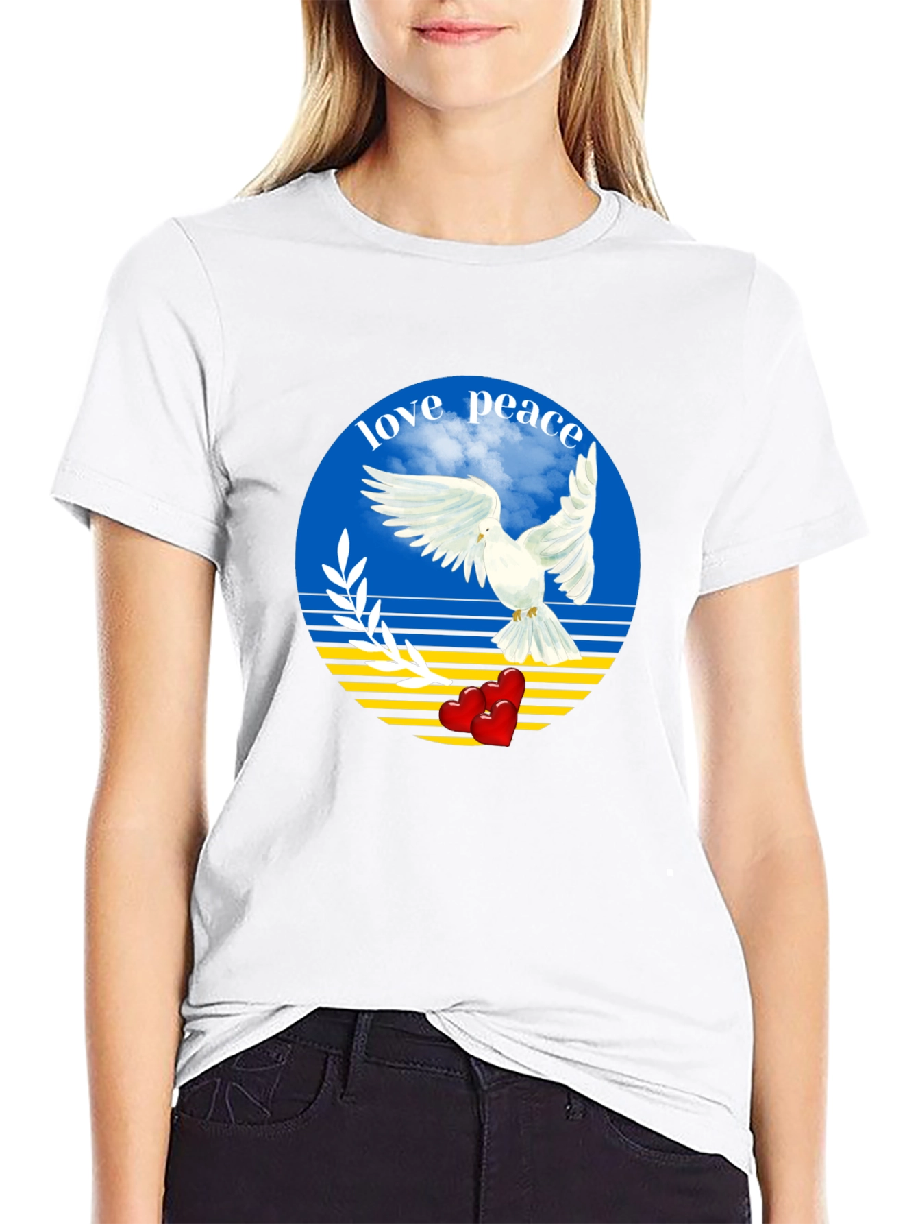 Love and Peace Ukraine Dove T-Shirt